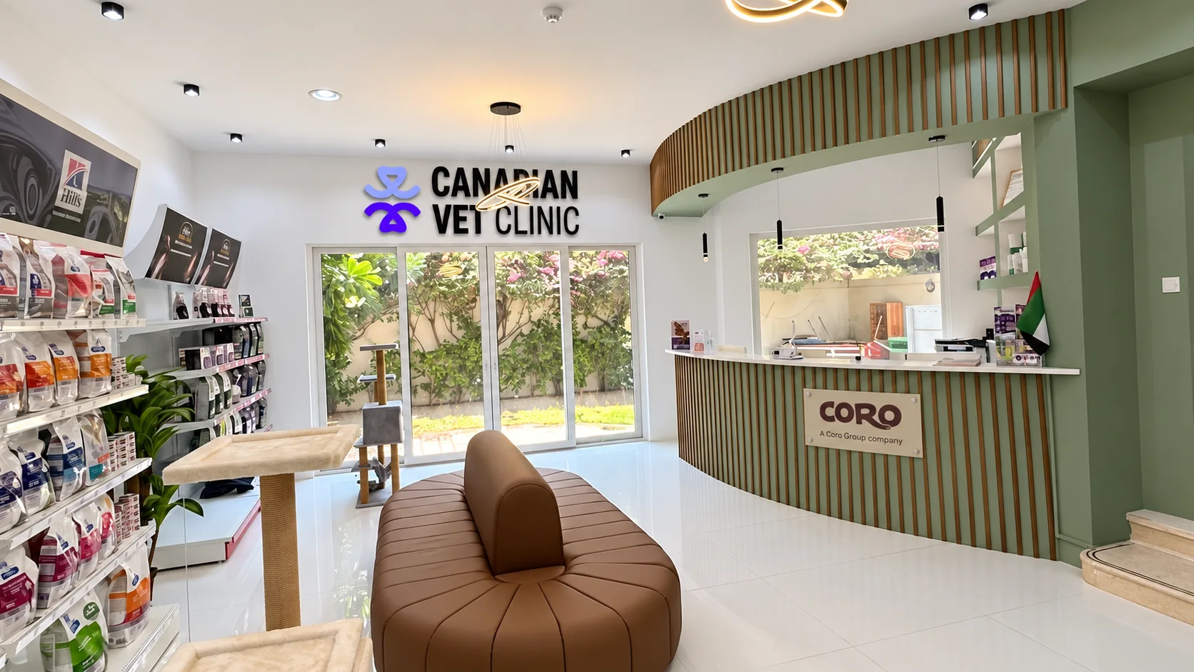 Canadian Vet Clinic reception with proposed Coro branding